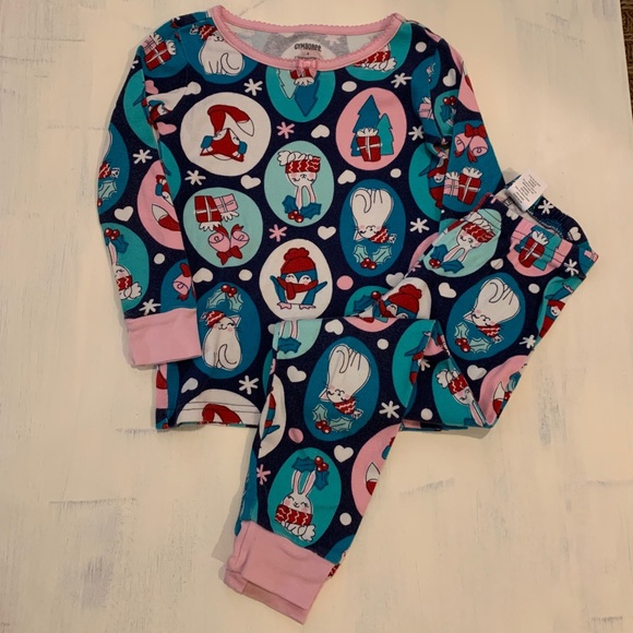 Girls Gymboree Holiday Pajamas Sz 4 - Picture 1 of 2